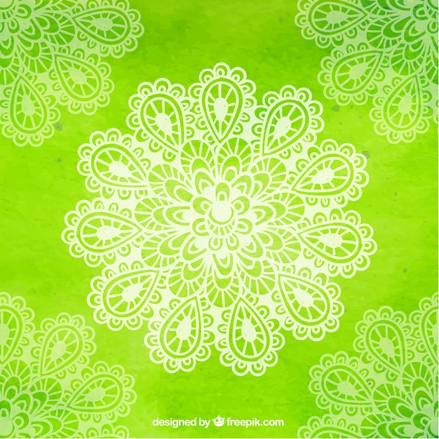 Green yoga background with flower