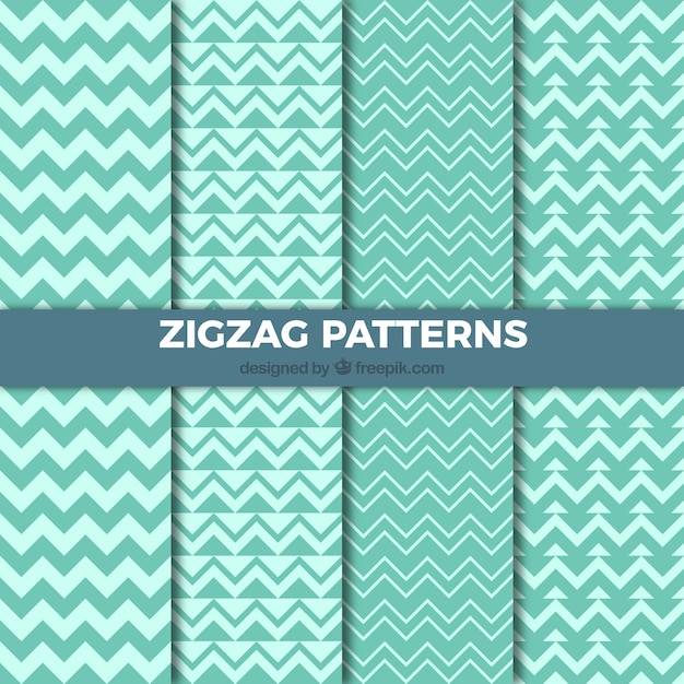 Green zig-zag patterns