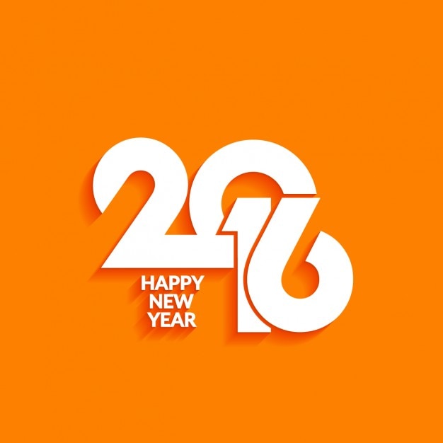 मुफ़्त वेक्टर greeting of 2016 with orange background