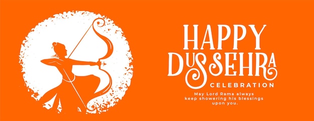 Free vector greeting banner for happy dussehra festival