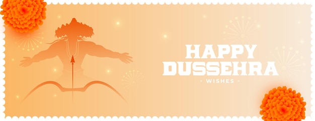 Free vector greeting banner for happy dussehra festival