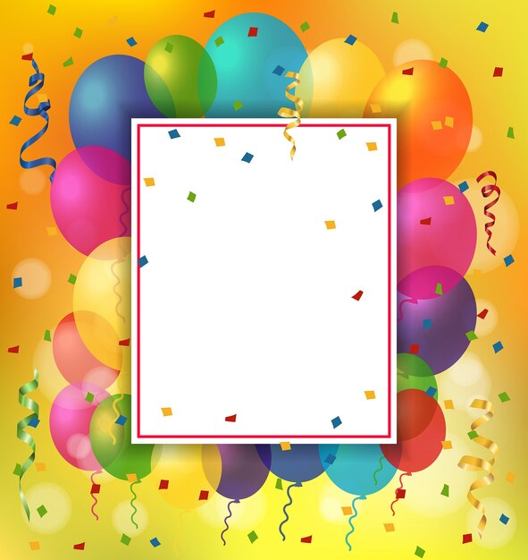 Greeting Card, Balloons and Paper Sheet