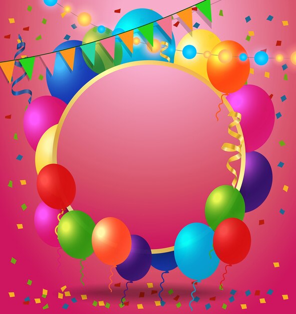 Greeting Card, Confetti and Balloons