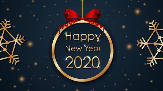 Greeting card design for new year 2020