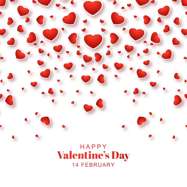 Открытка с Днем Святого Валентина с сердечками