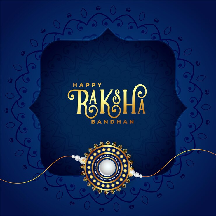 मुफ़्त वेक्टर greeting card of raksha bandhan with realistic rakhi design