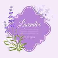 Free vector greeting card template with fragrant lavender