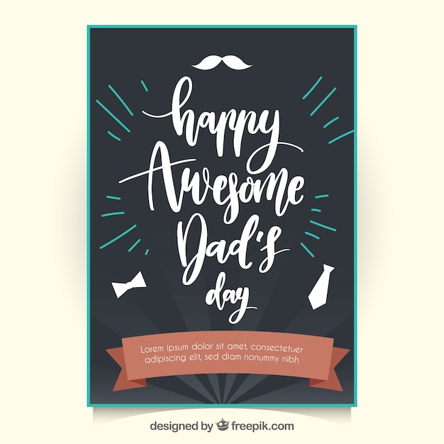 Free vector greeting card with color details for father's day