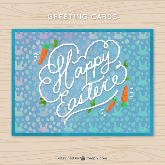 Free vector greeting card with decorative carrots for easter day