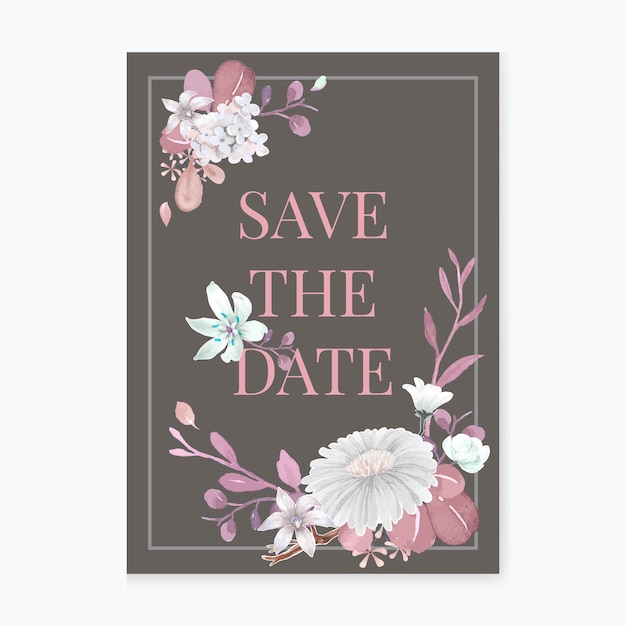 Greeting card with floral theme