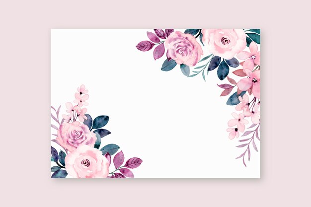 Greeting card with pink rose flower