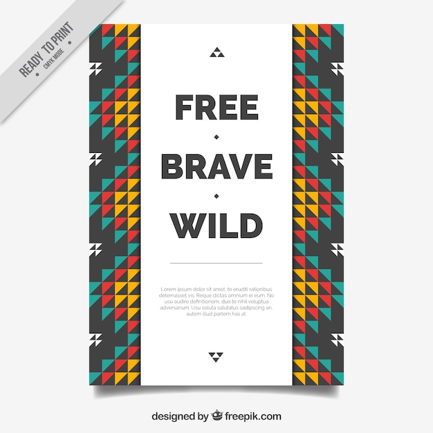 Free vector greeting card with triangles in different colors