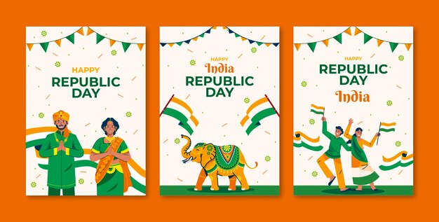 Greeting cards collection for india republic day celebration