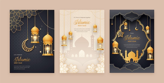 Collezione di cartoline d'auguri per la celebrazione del capodanno islamico