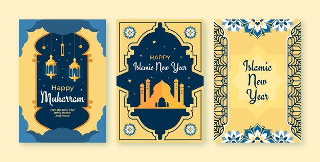 Greeting cards collection for islamic new year celebration