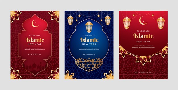 Greeting cards collection for islamic new year celebration