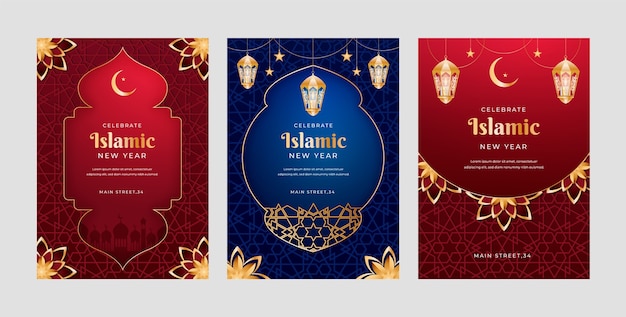 Greeting cards collection for islamic new year celebration