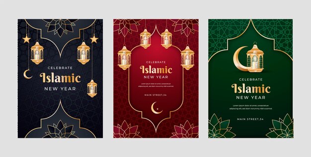 Greeting cards collection for islamic new year celebration