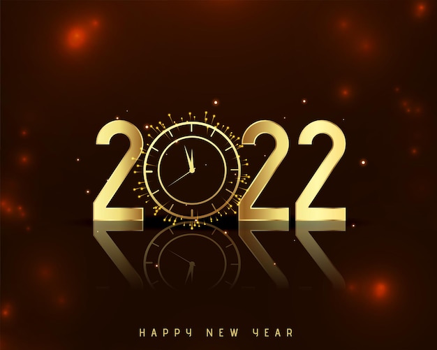 時計で新年あけましておめでとうございます2022年の挨拶のデザイン