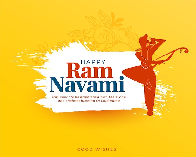 Free vector greeting design for ram navami festival