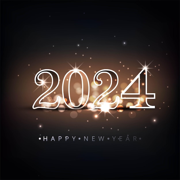 Free vector greeting happy new year 2024 background