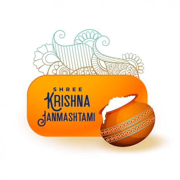 Free vector greeting  of krishna janmashtami festival