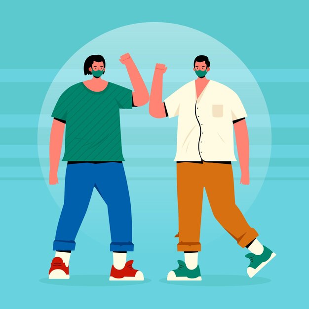 Free Vector | Greeting in the new normal