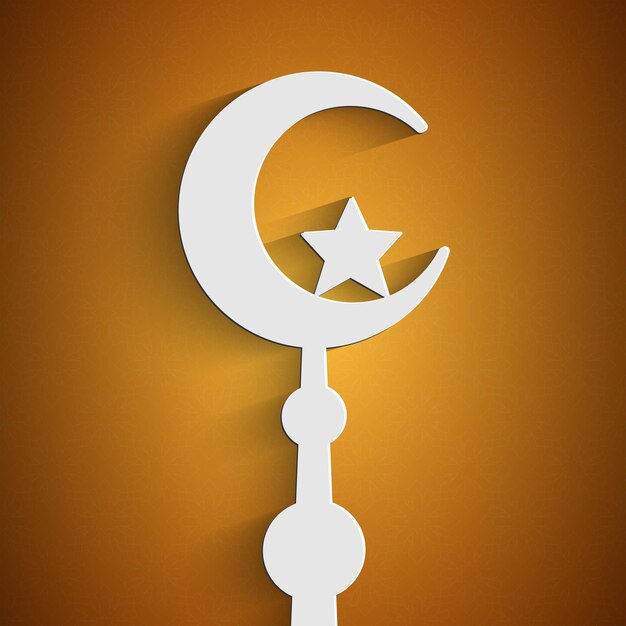 無料ベクター イスラム教徒のコミュニティラマダンカリームの聖なる月の挨拶の背景。星のある月。ベクトルイラスト