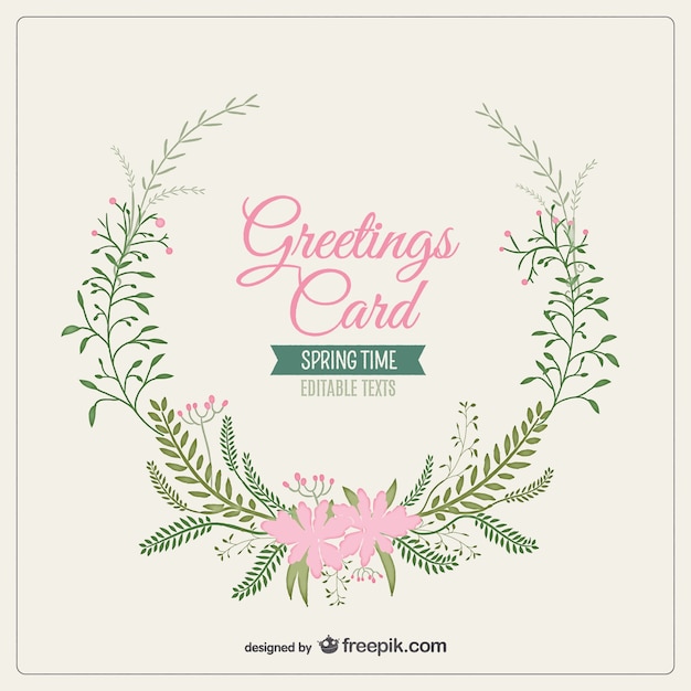 Free vector greetings card in spring style