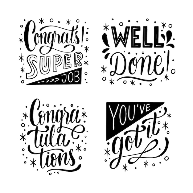 Free vector greetings lettering collection