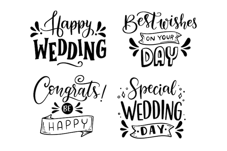 Free Vector greetings lettering set