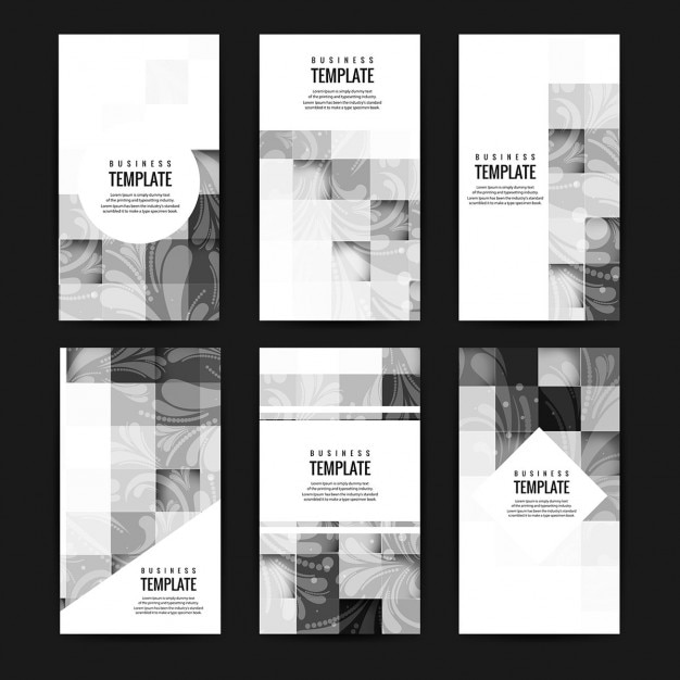 Free vector grey abstract business flyers