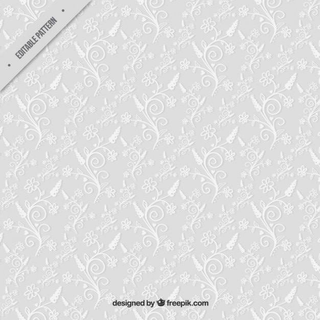 Free vector grey background with ornamental flowers