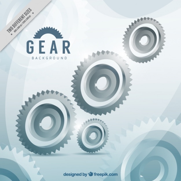 Free vector grey background with shiny gears