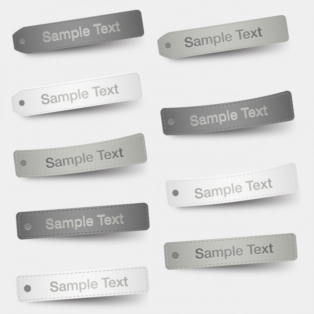 Бесплатное векторное изображение Серый яркие метки пакет