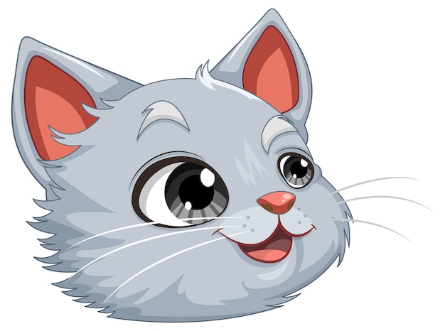 Free vector a grey cat head vector