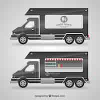 Free vector grey food truck