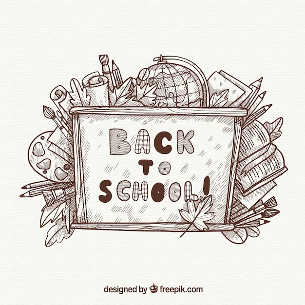 Free vector grey hand drawn back to school background