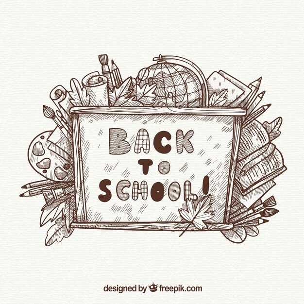 Free Vector grey hand drawn back to school background