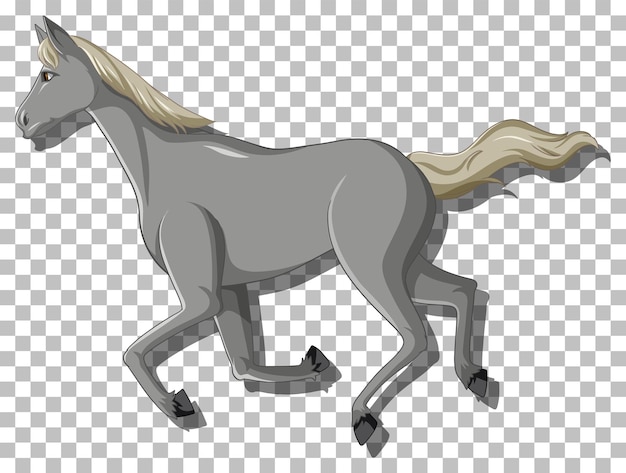 Free vector grey horse on grid background