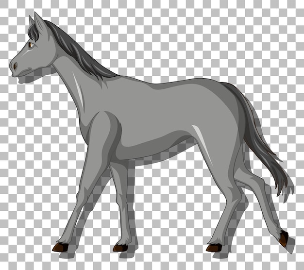 Free vector grey horse on grid background