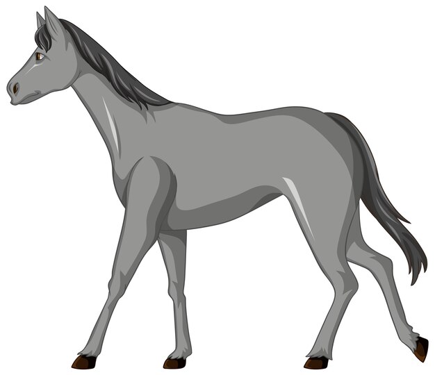 Карикатура на серую лошадь