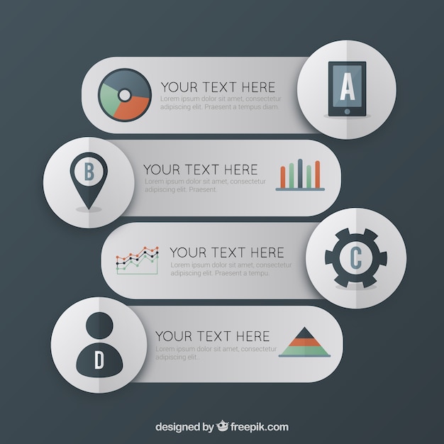 Vettore gratuito design grigio infografica