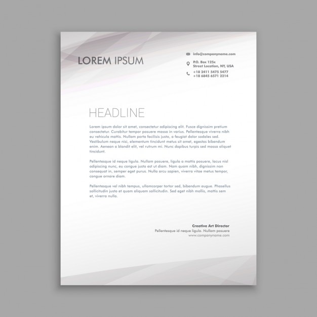 Free vector grey minimal letterhead design