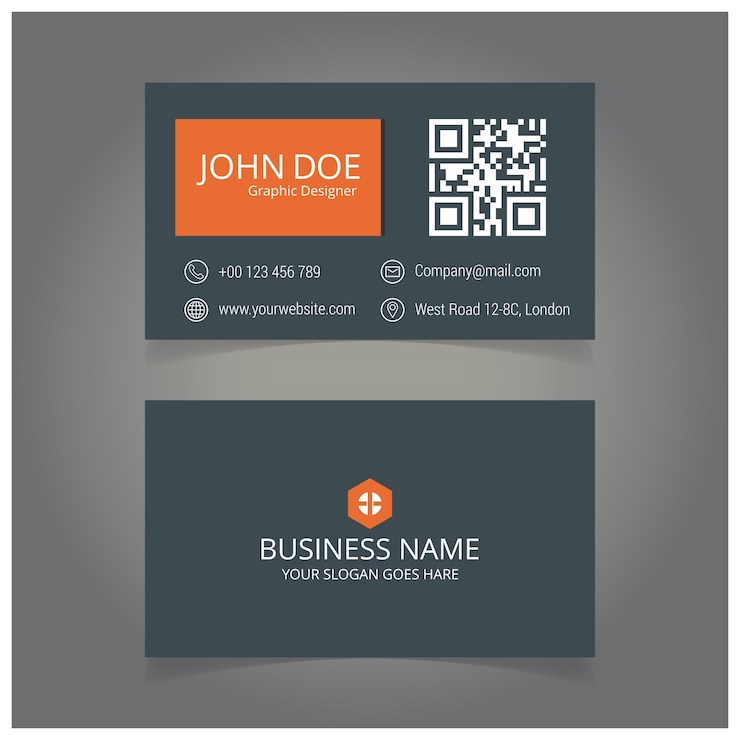 Free Vector grey and orange business card