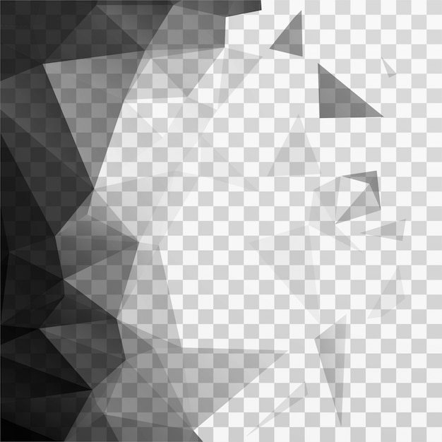 Grey polygons on transparent background