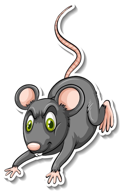 A grey rat animal cartoon sticker
