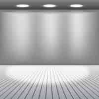 Free vector grey room with lights