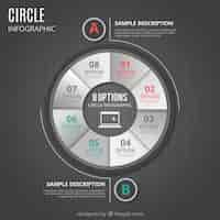 Free vector grey round infographic