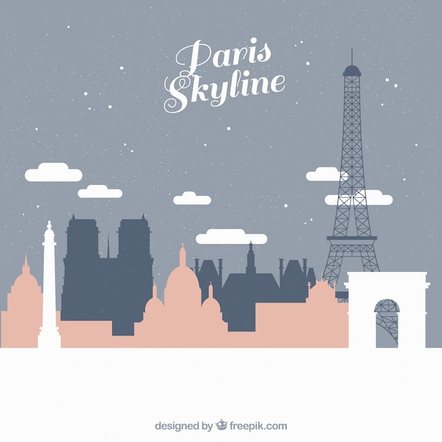 Free vector grey skyline of paris